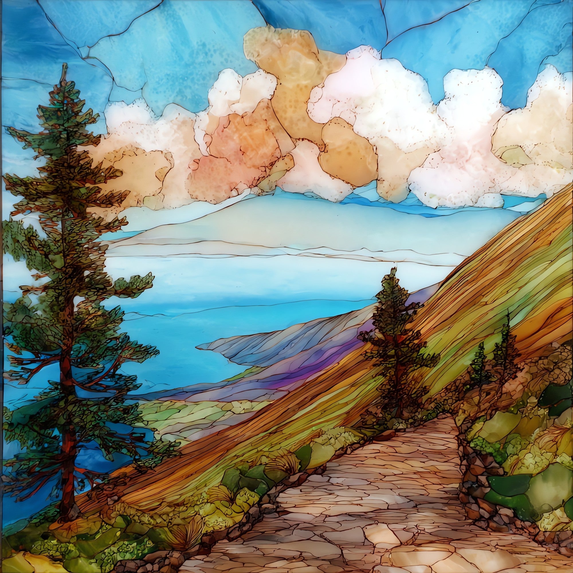 Munro Trail Lanaihale Ceramic Art Tile — ceramic art tile