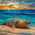 Monk Seal Poipu Kauai Ceramic Art Tile — ceramic art tile