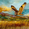 Pueo Owl Maui Ceramic Art Tile — ceramic art tile