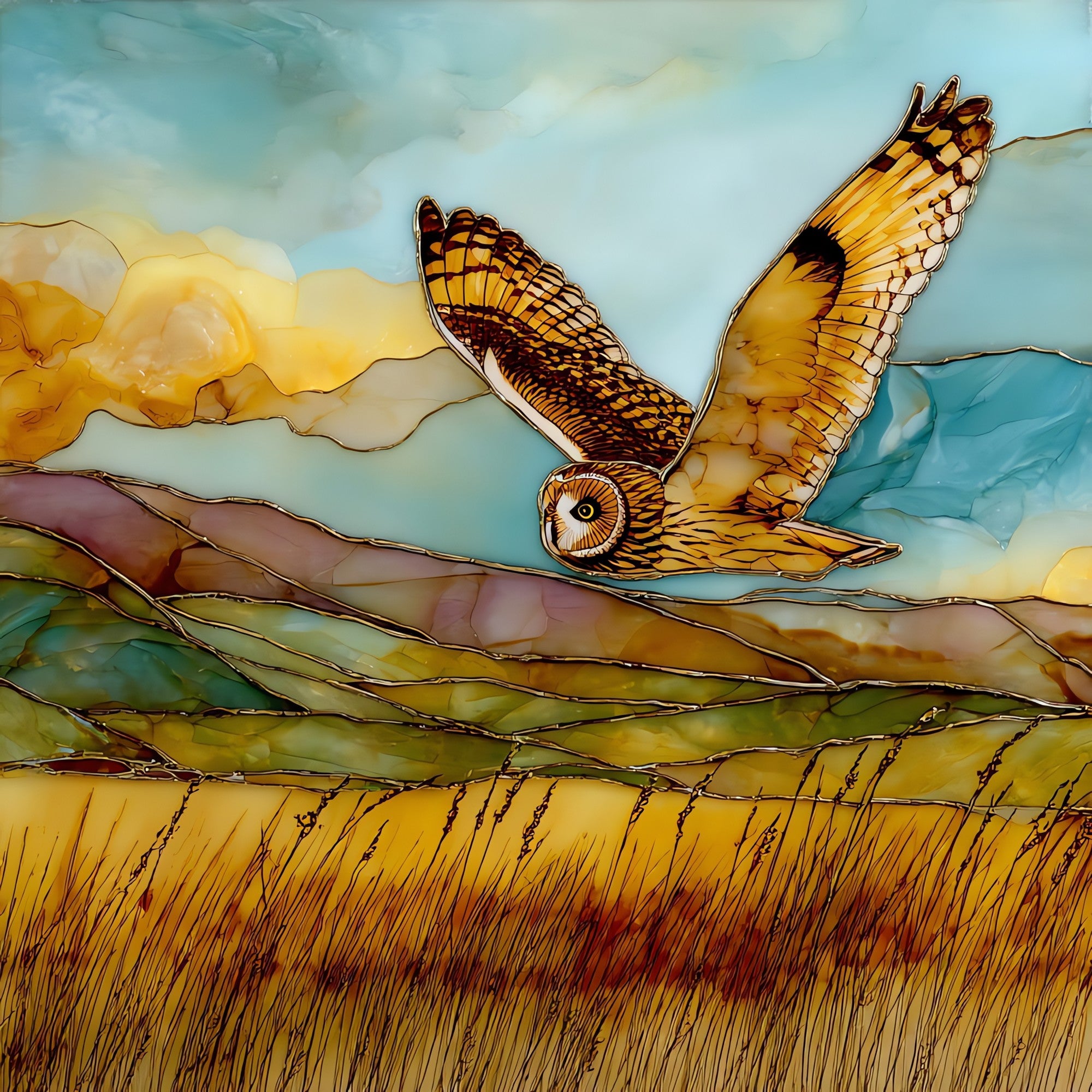 Pueo Owl Maui Ceramic Art Tile — ceramic art tile