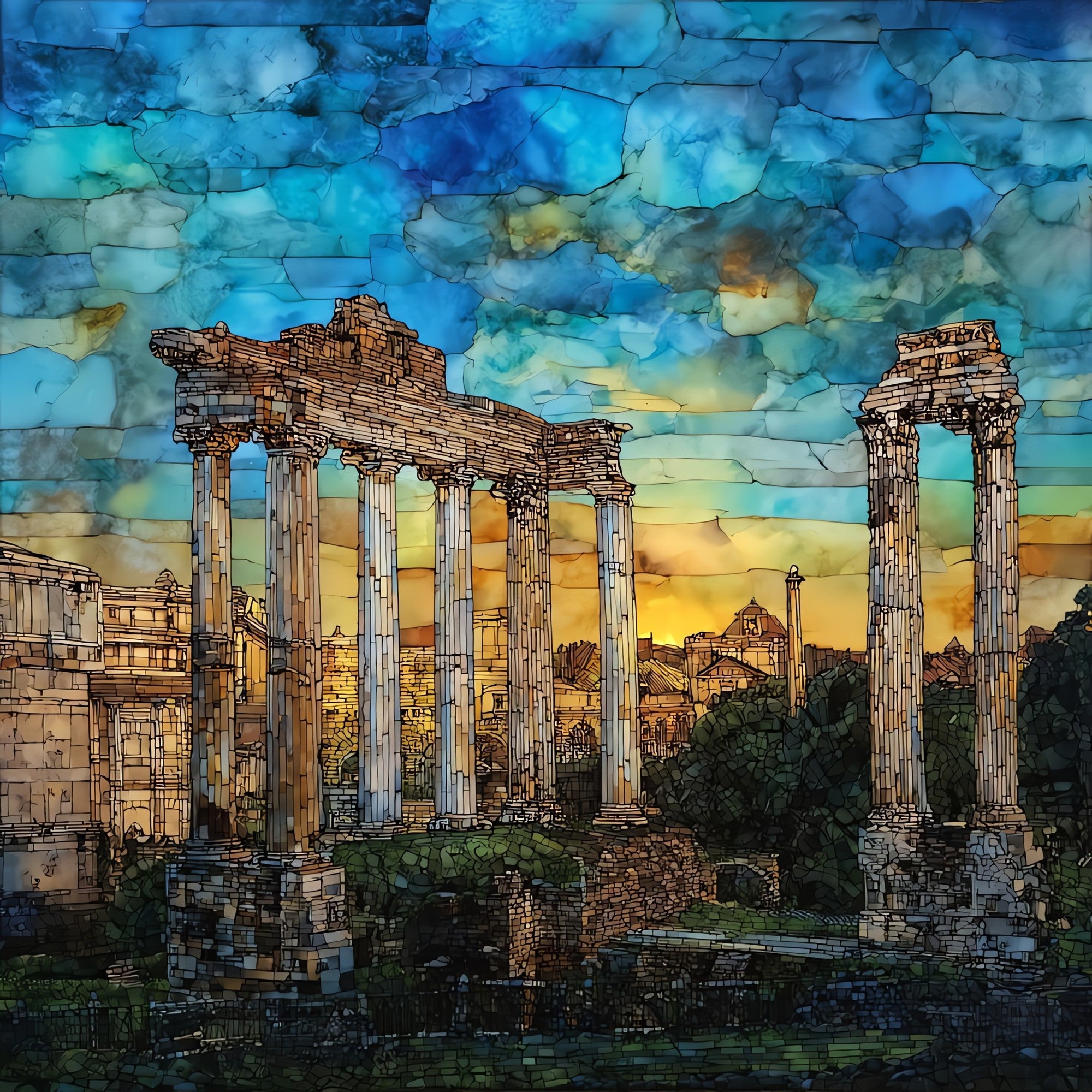 Roman Forum — ceramic art tile