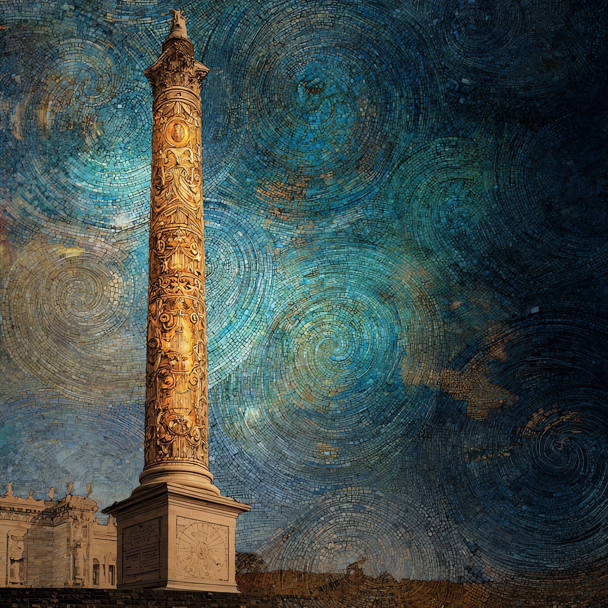 Trajan's Column — ceramic art tile