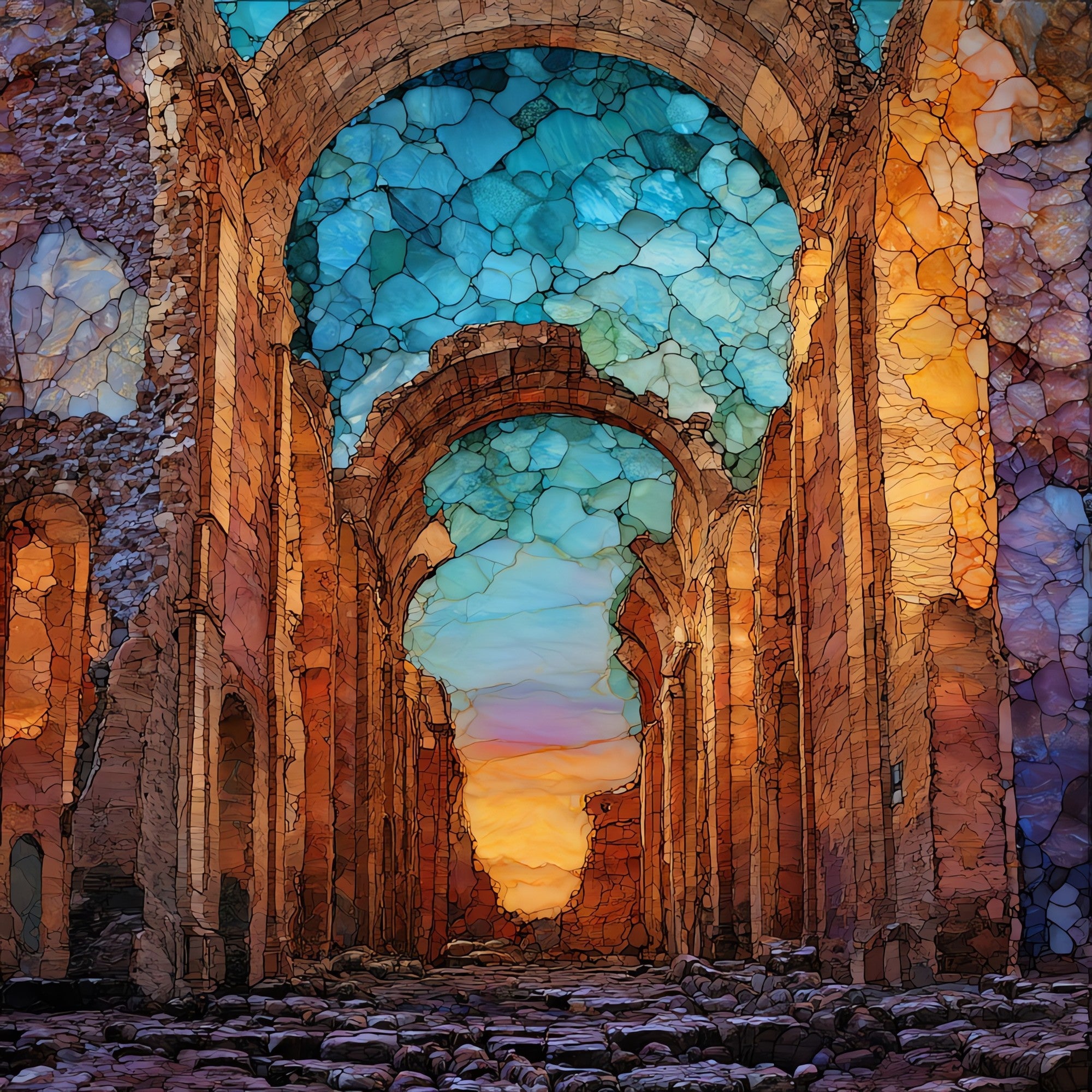Baths of Caracalla — ceramic art tile