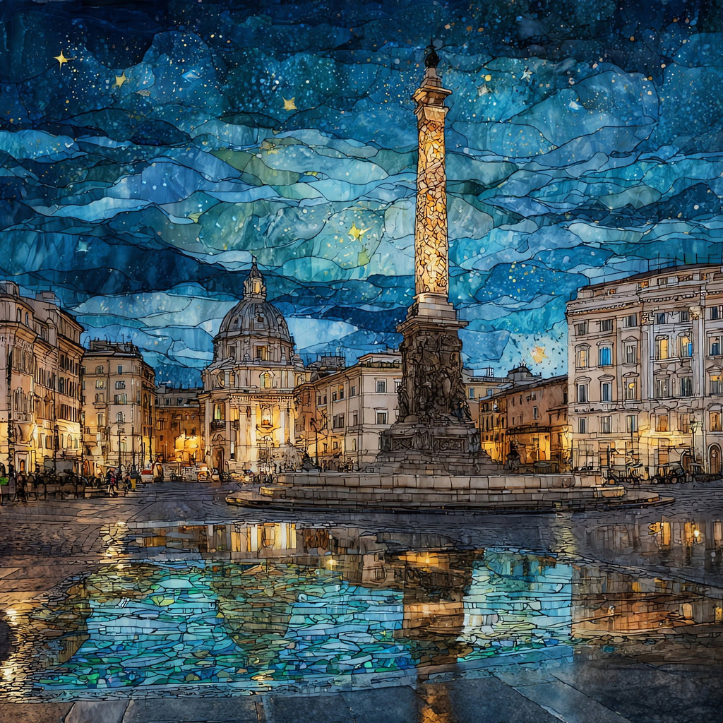 Piazza Navona — ceramic art tile