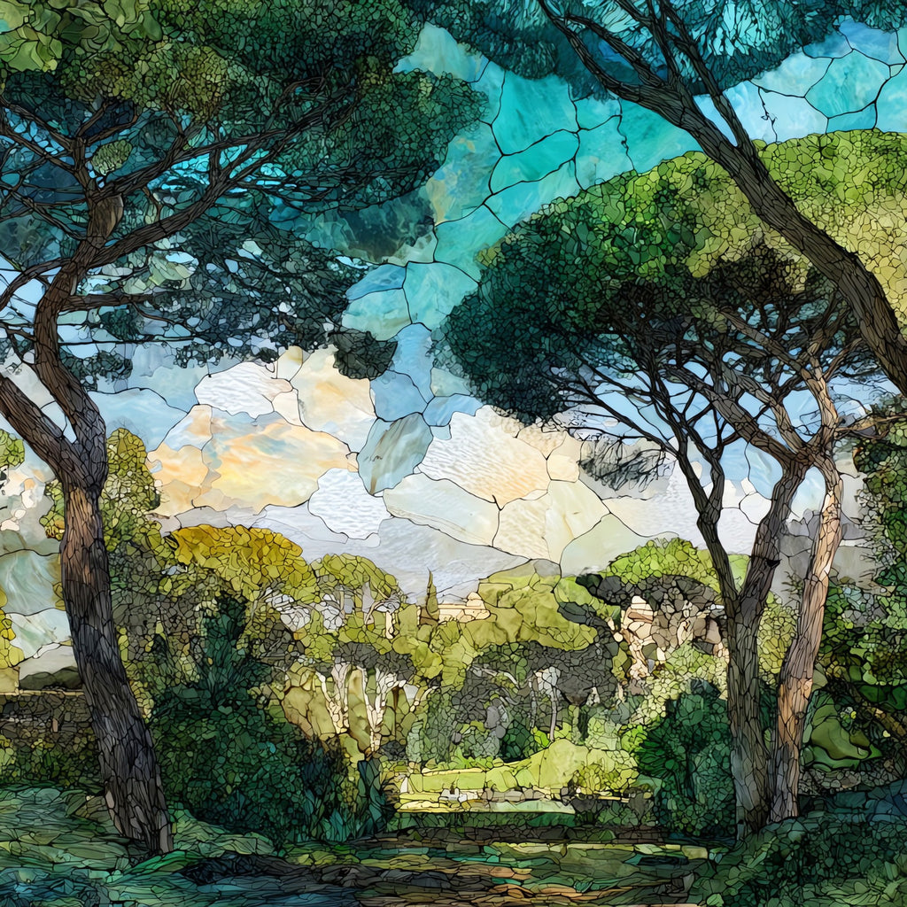 Villa Borghese Gardens — ceramic art tile