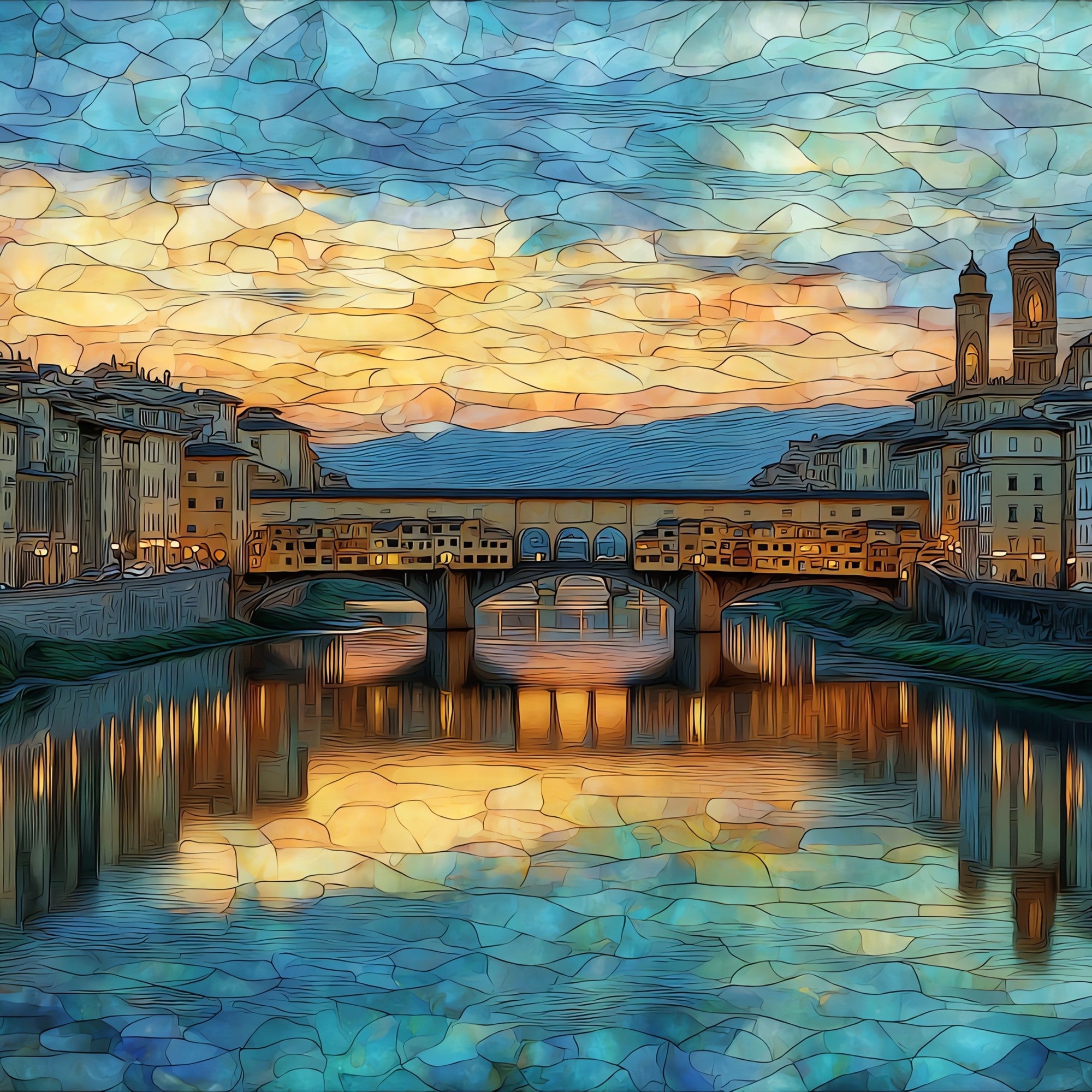 Ponte Vecchio — ceramic art tile