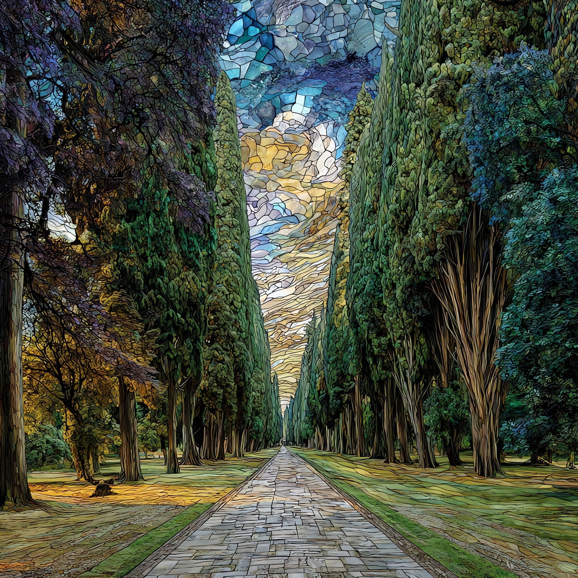 Boboli Gardens — ceramic art tile