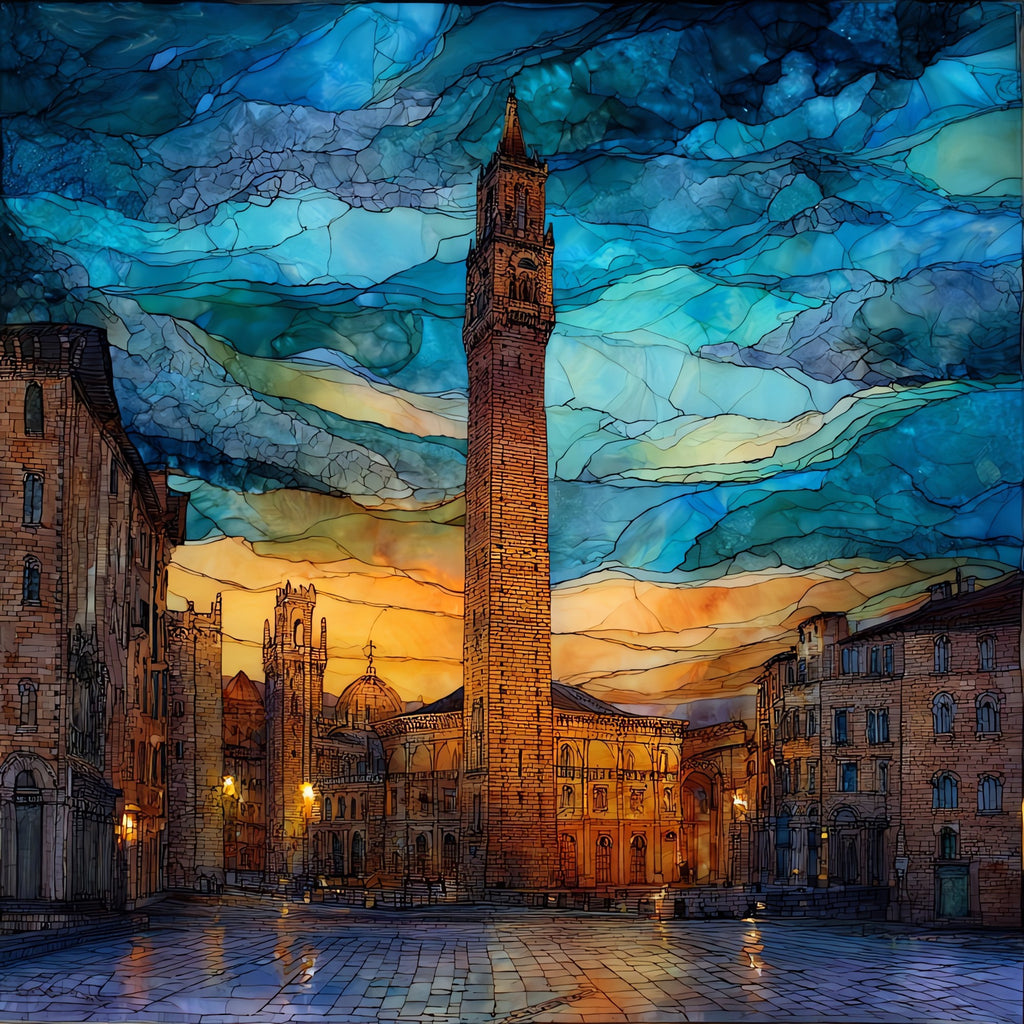 Piazza del Campo — ceramic art tile