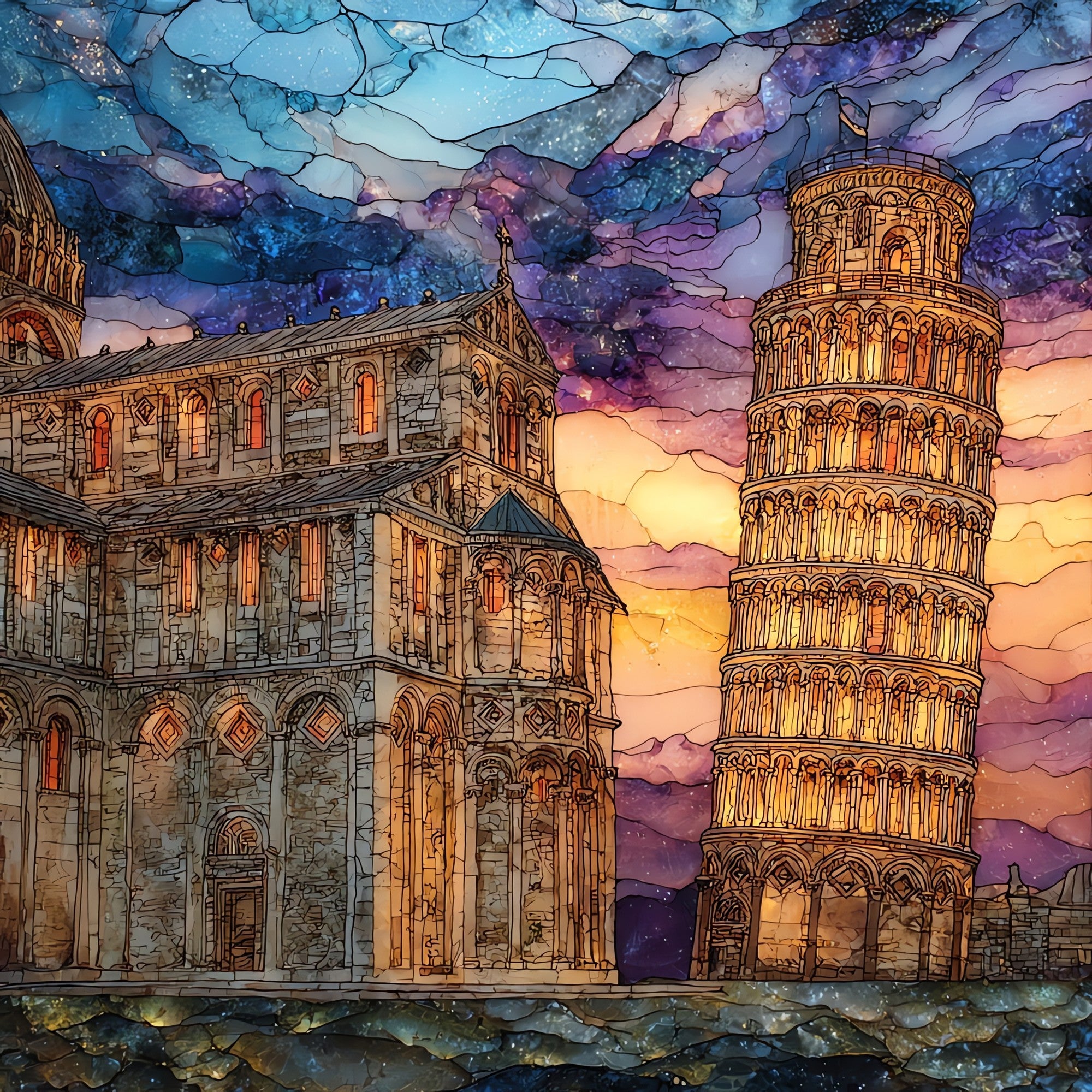 Leaning Tower of Pisa — ceramic art tile
