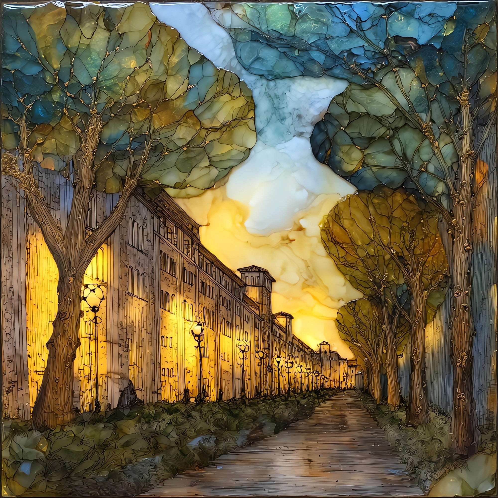 Walls of Lucca — ceramic art tile