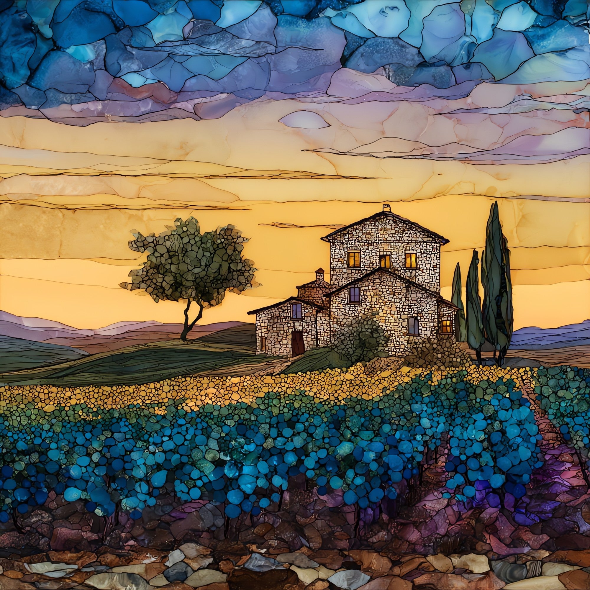 Chianti Vineyards — ceramic art tile