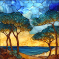 Maremma Coast — ceramic art tile