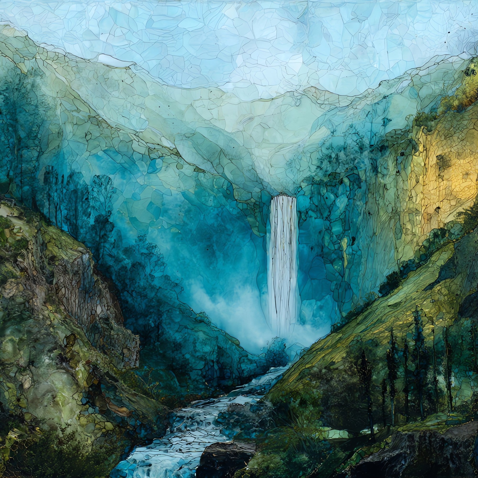 Cascata delle Marmore — ceramic art tile