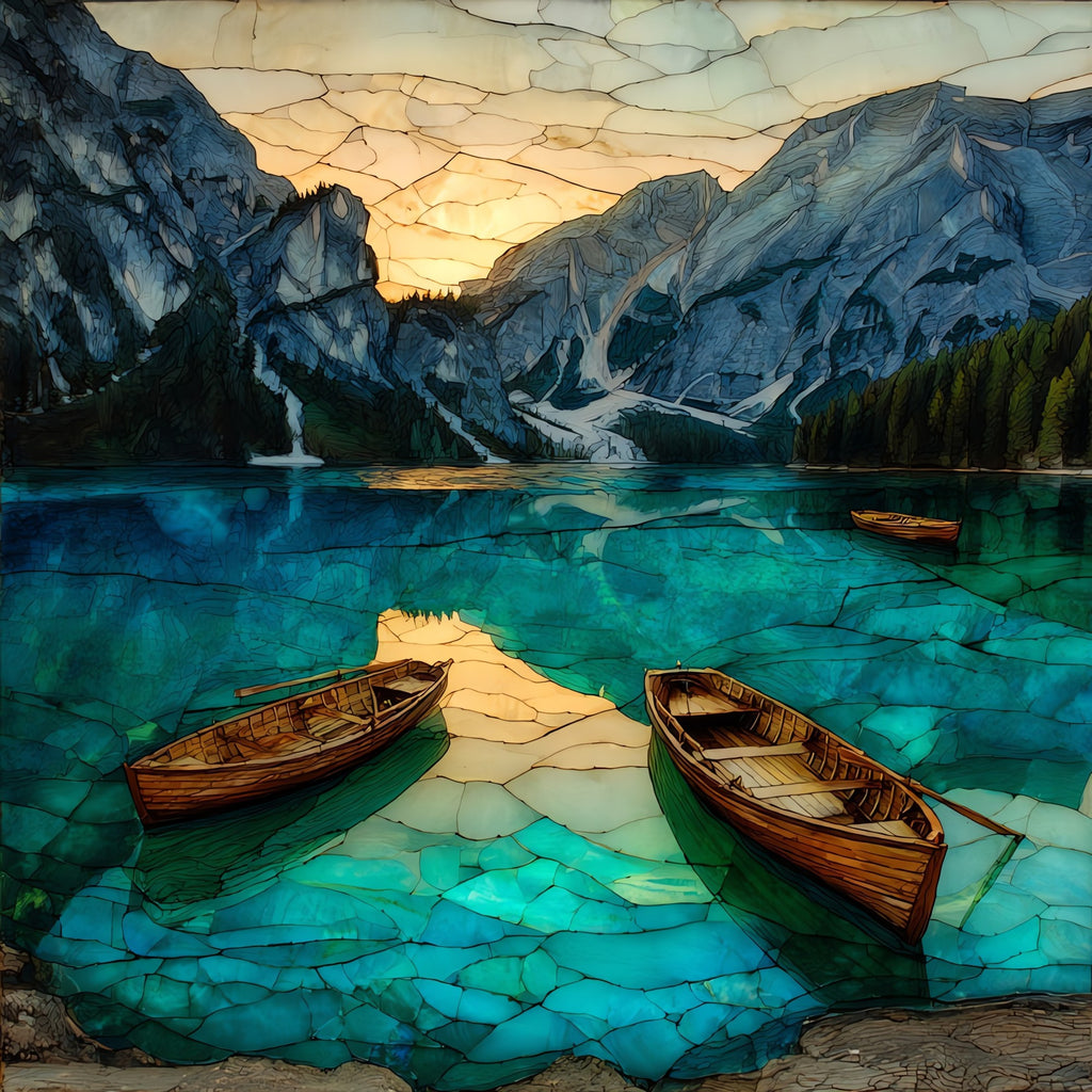 Lago di Braies — ceramic art tile