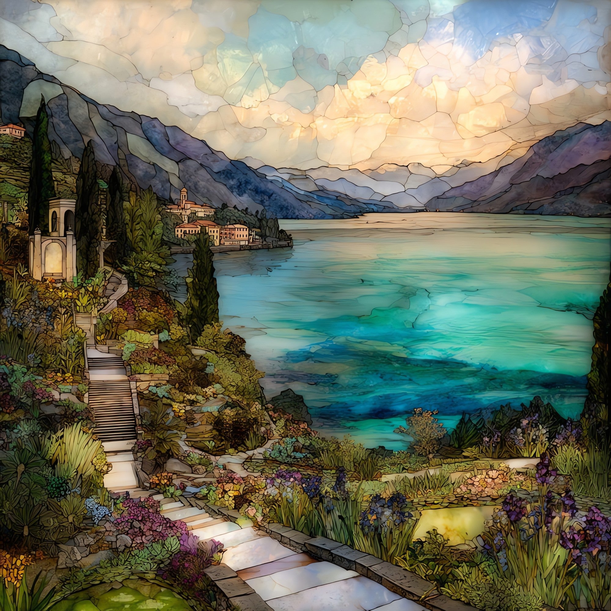 Isola Bella Lake Maggiore — ceramic art tile