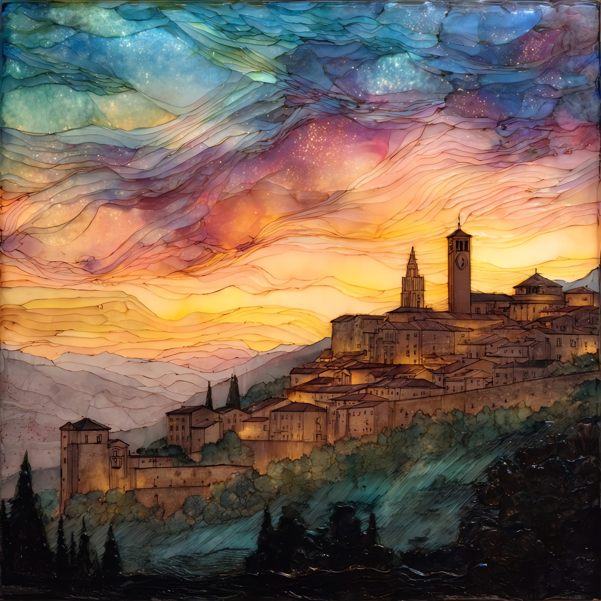 Bergamo Alta — ceramic art tile