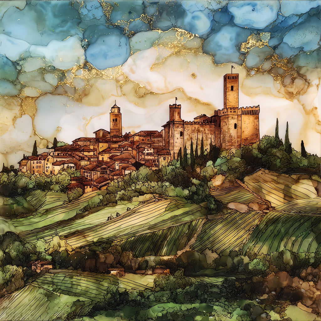 Barolo Wine Country — ceramic art tile