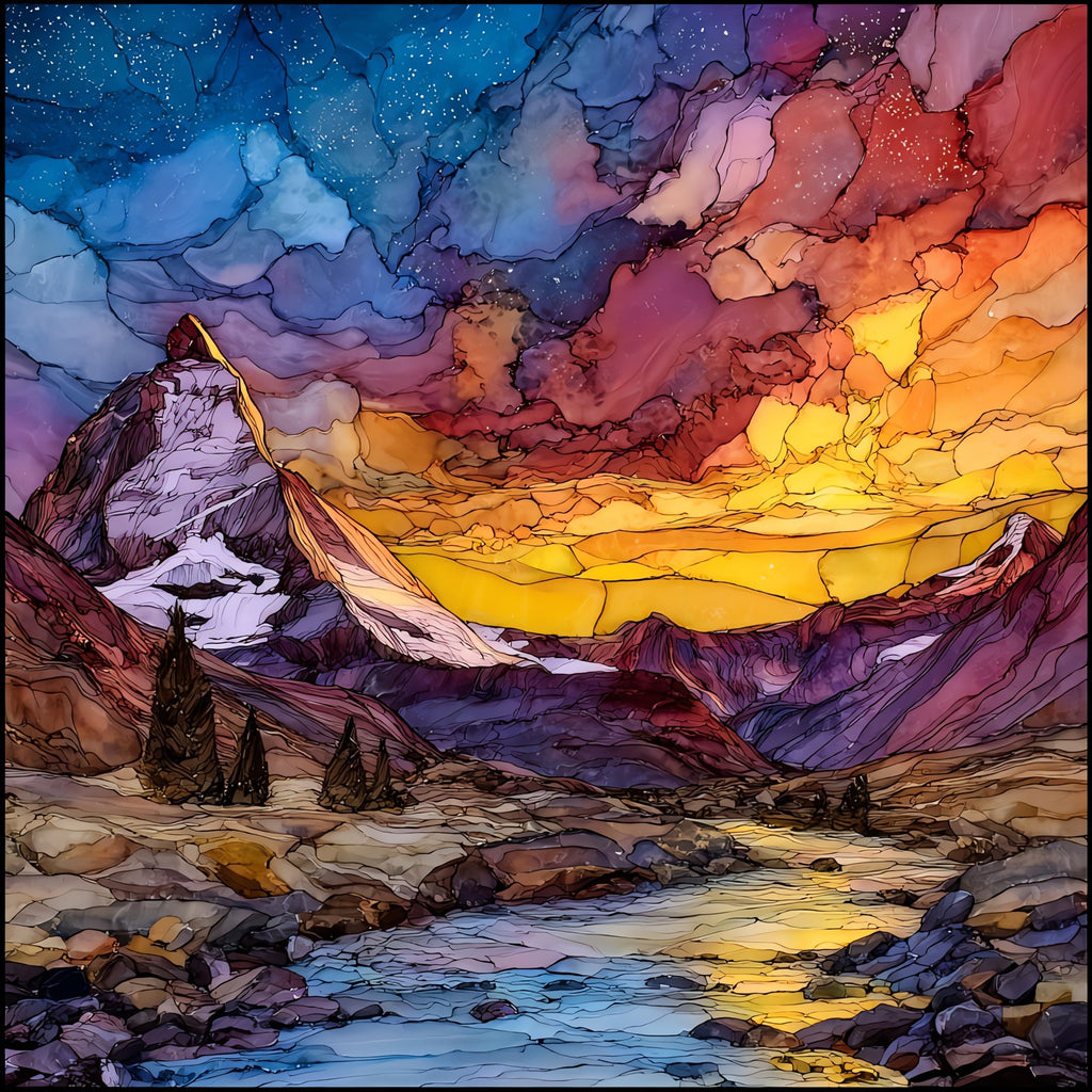 Cervinia and the Matterhorn — ceramic art tile