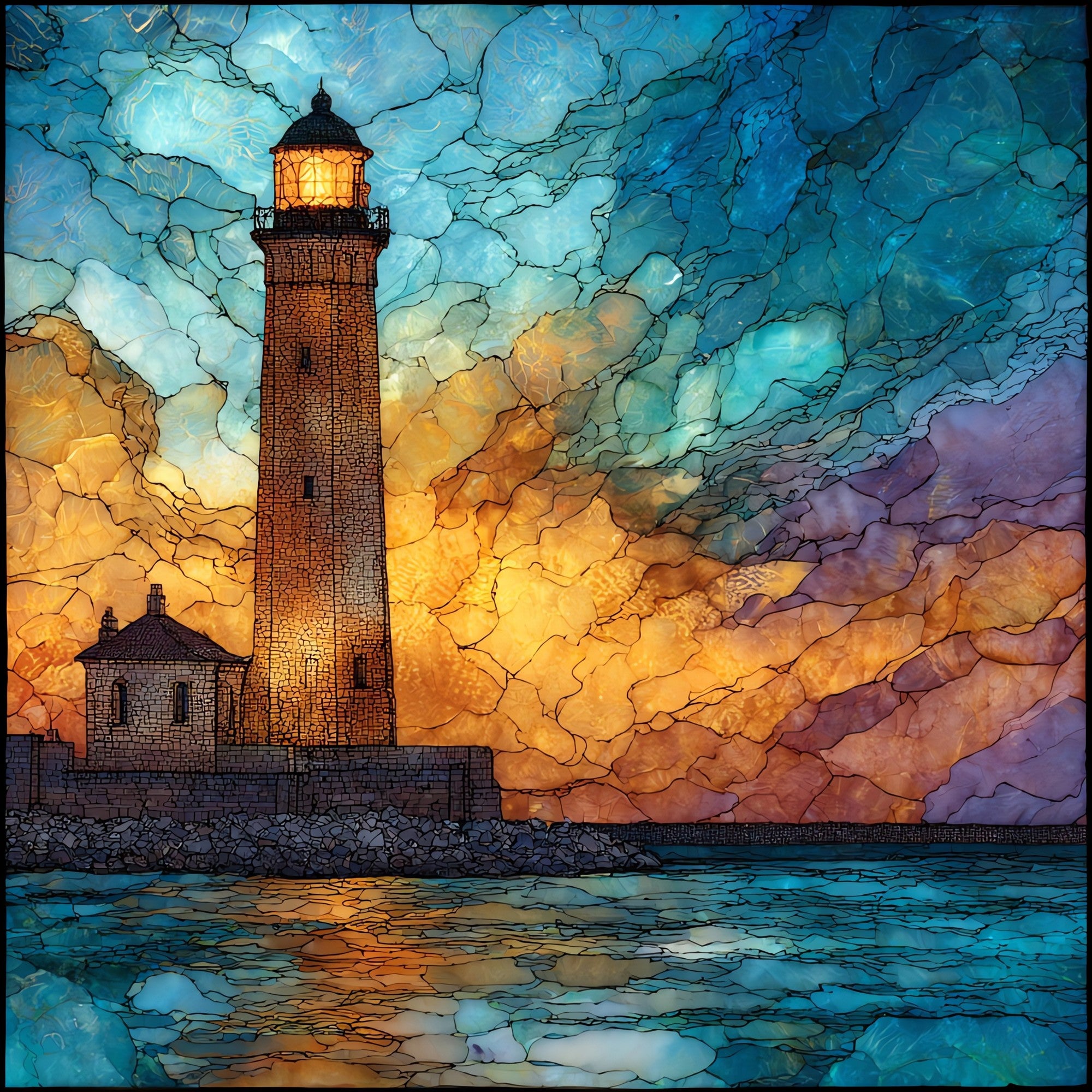 Genoa Harbor — ceramic art tile