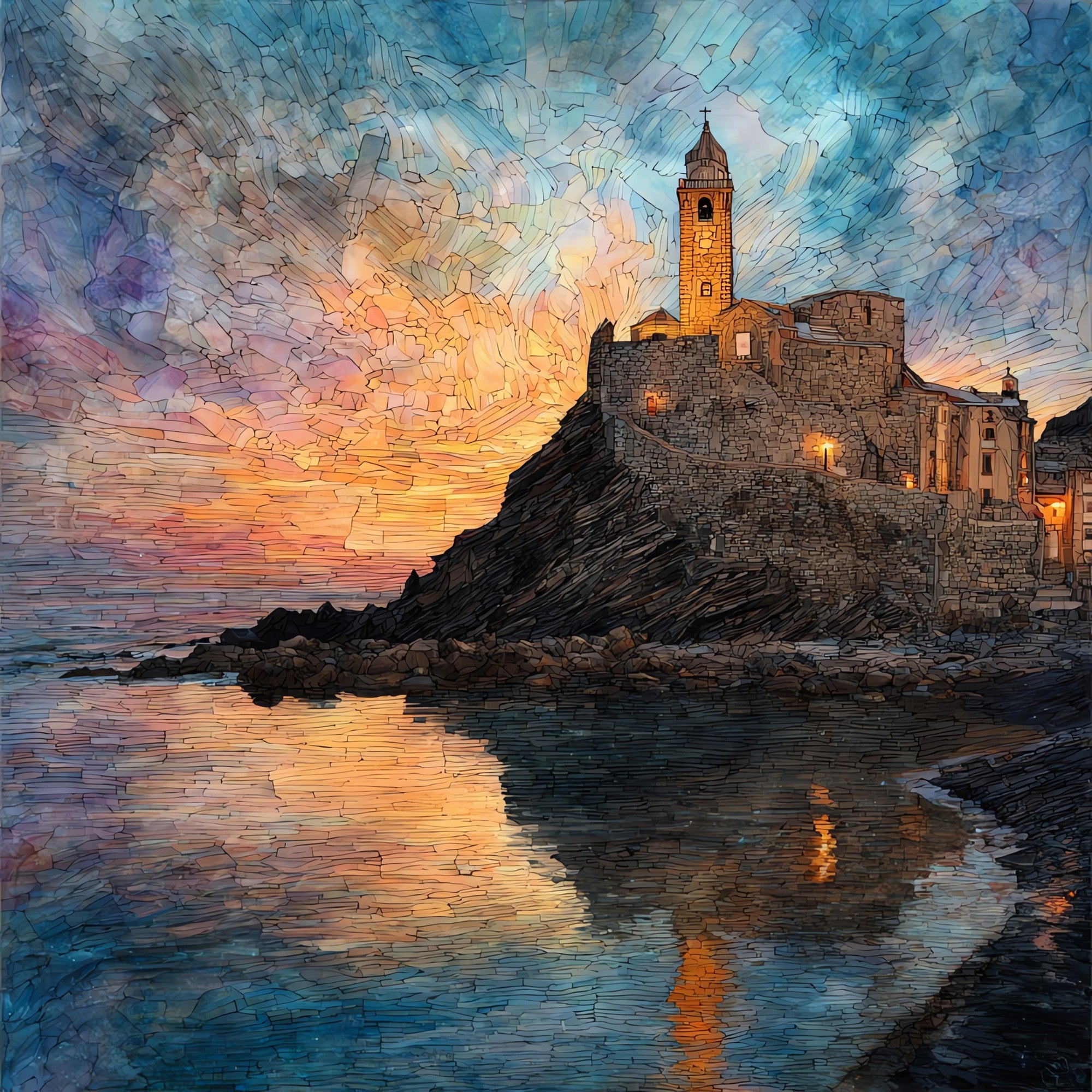 Portovenere — ceramic art tile