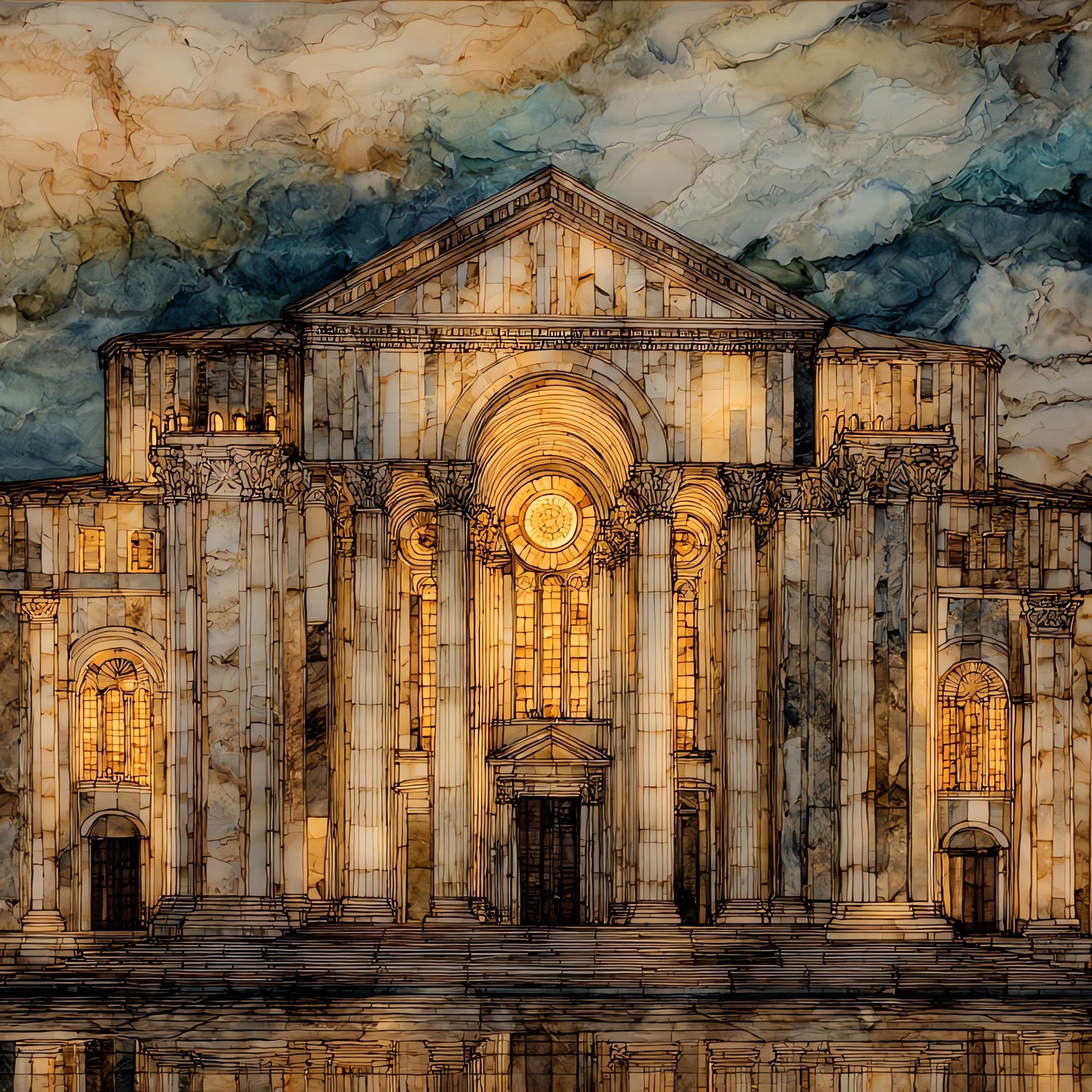 Tempio Malatestiano — ceramic art tile