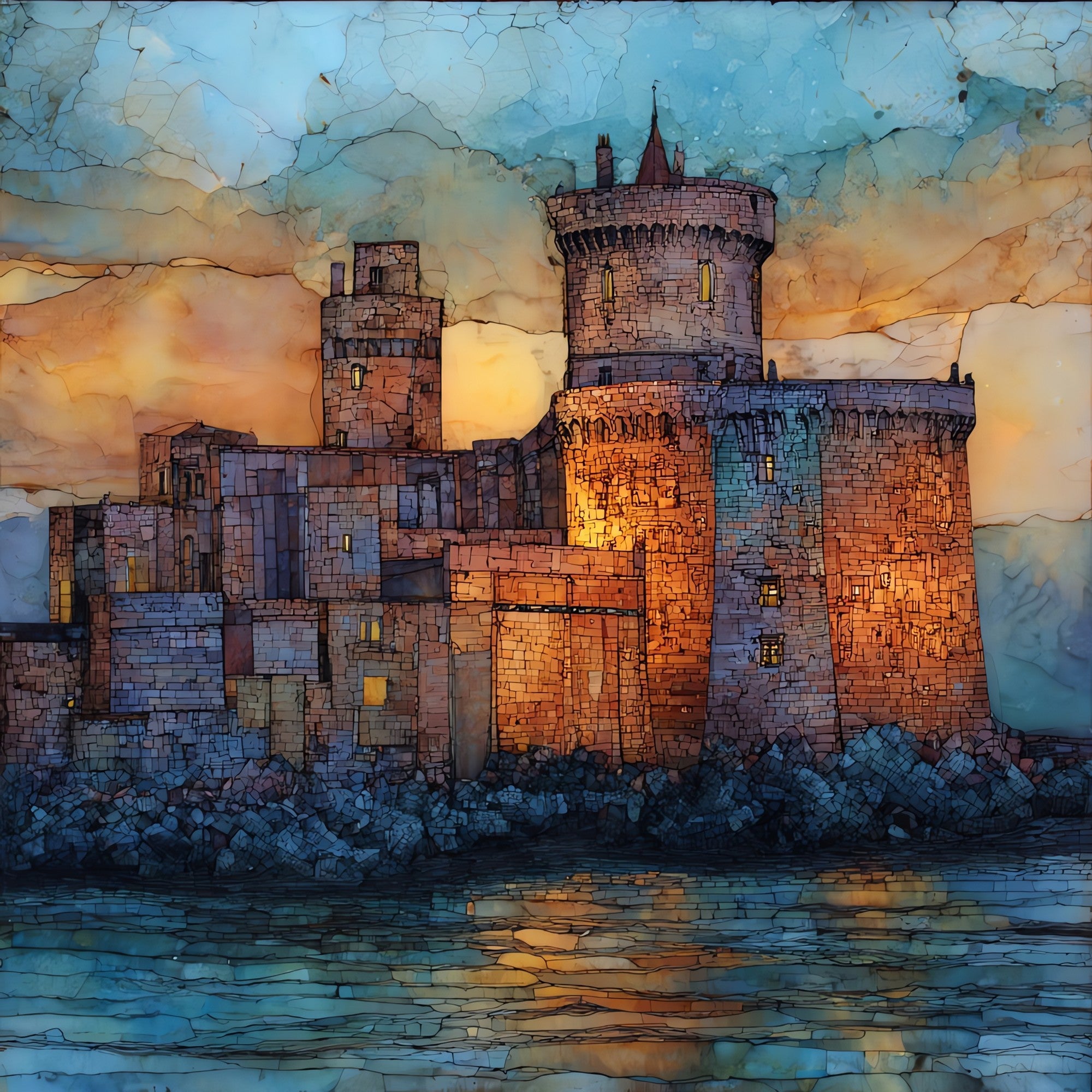 Castel Nuovo — ceramic art tile