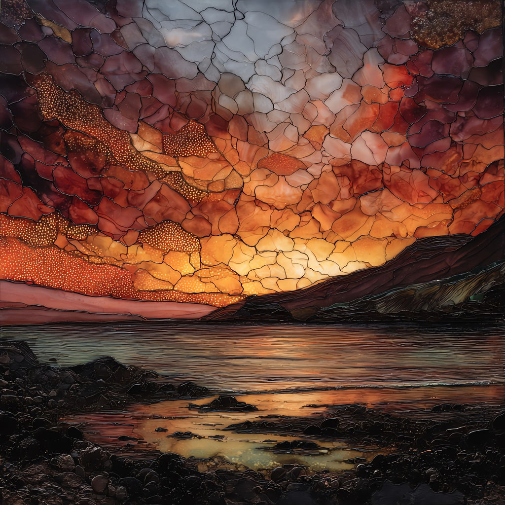 Mount Vesuvius — ceramic art tile