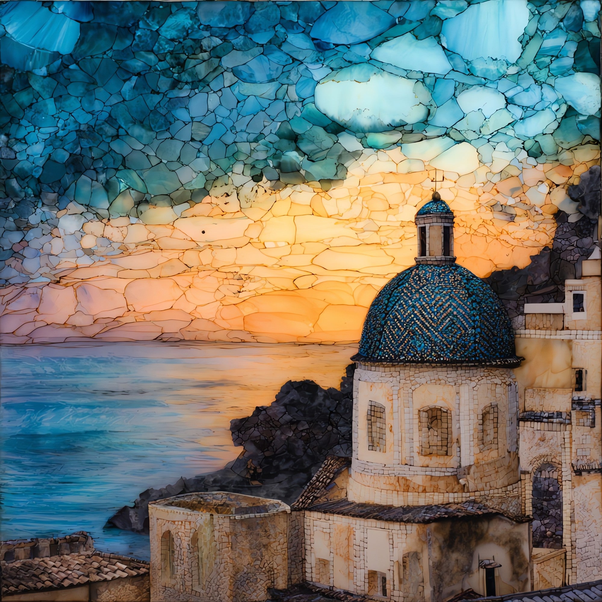 Praiano — ceramic art tile