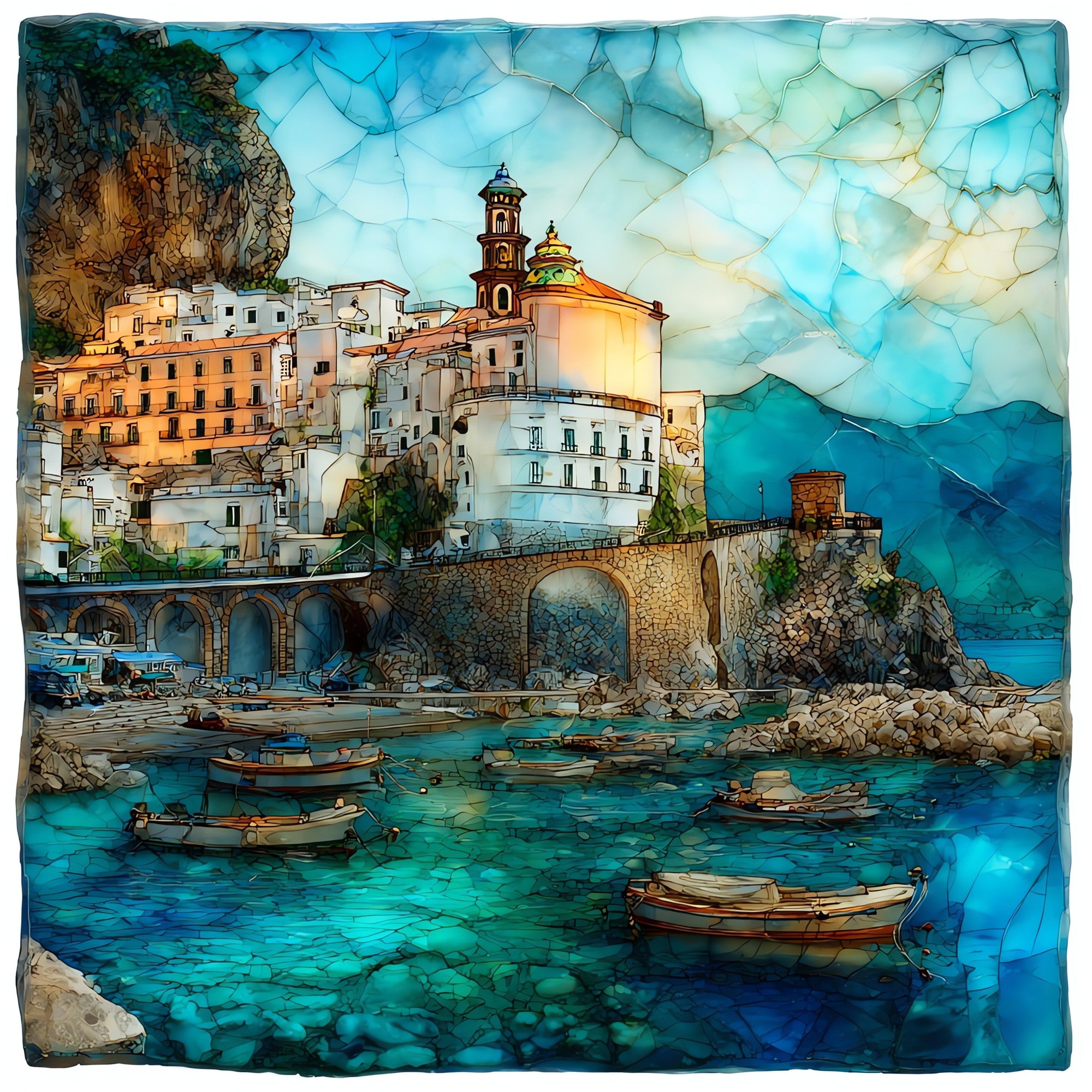 Atrani — ceramic art tile
