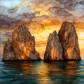 Capri Faraglioni — ceramic art tile