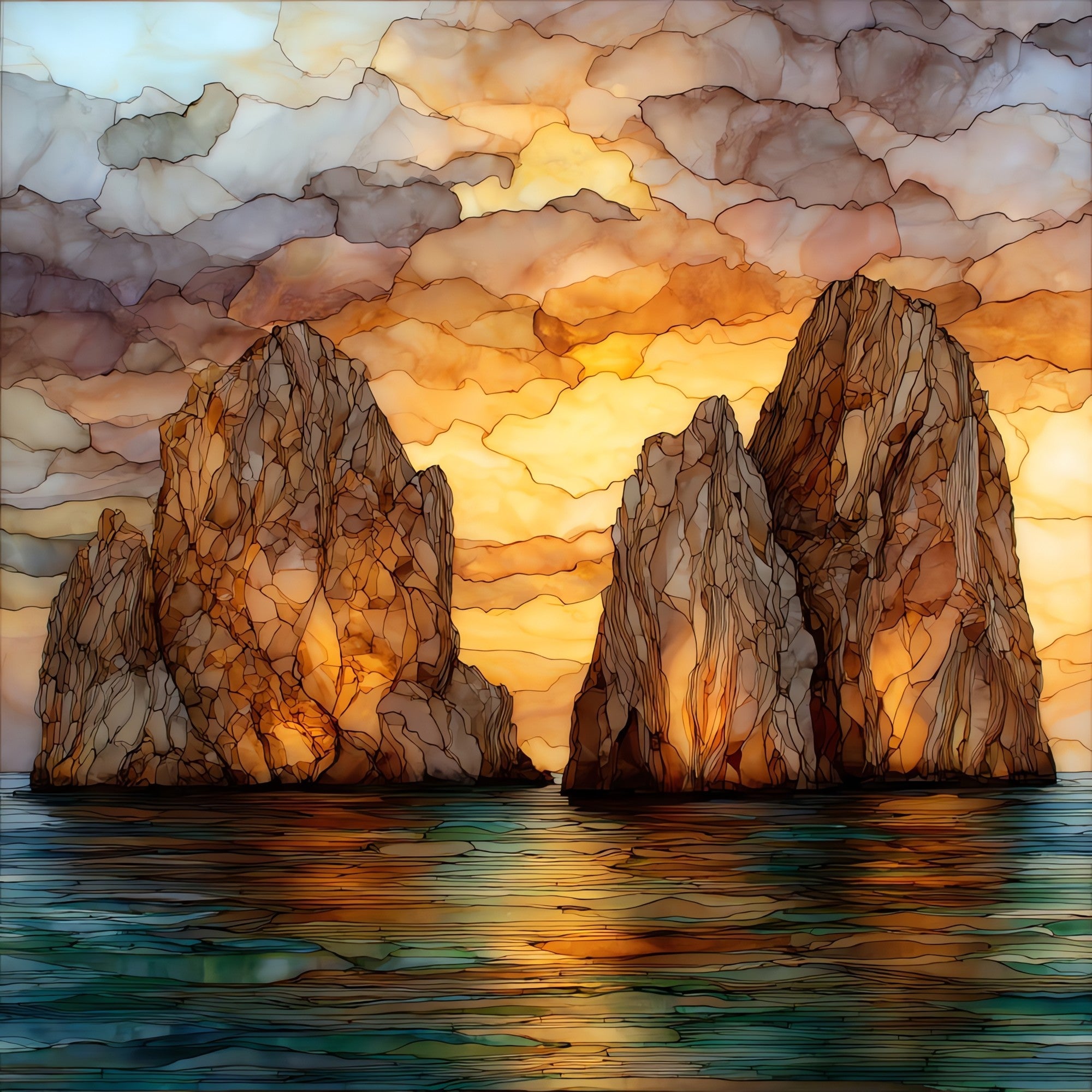 Capri Faraglioni — ceramic art tile