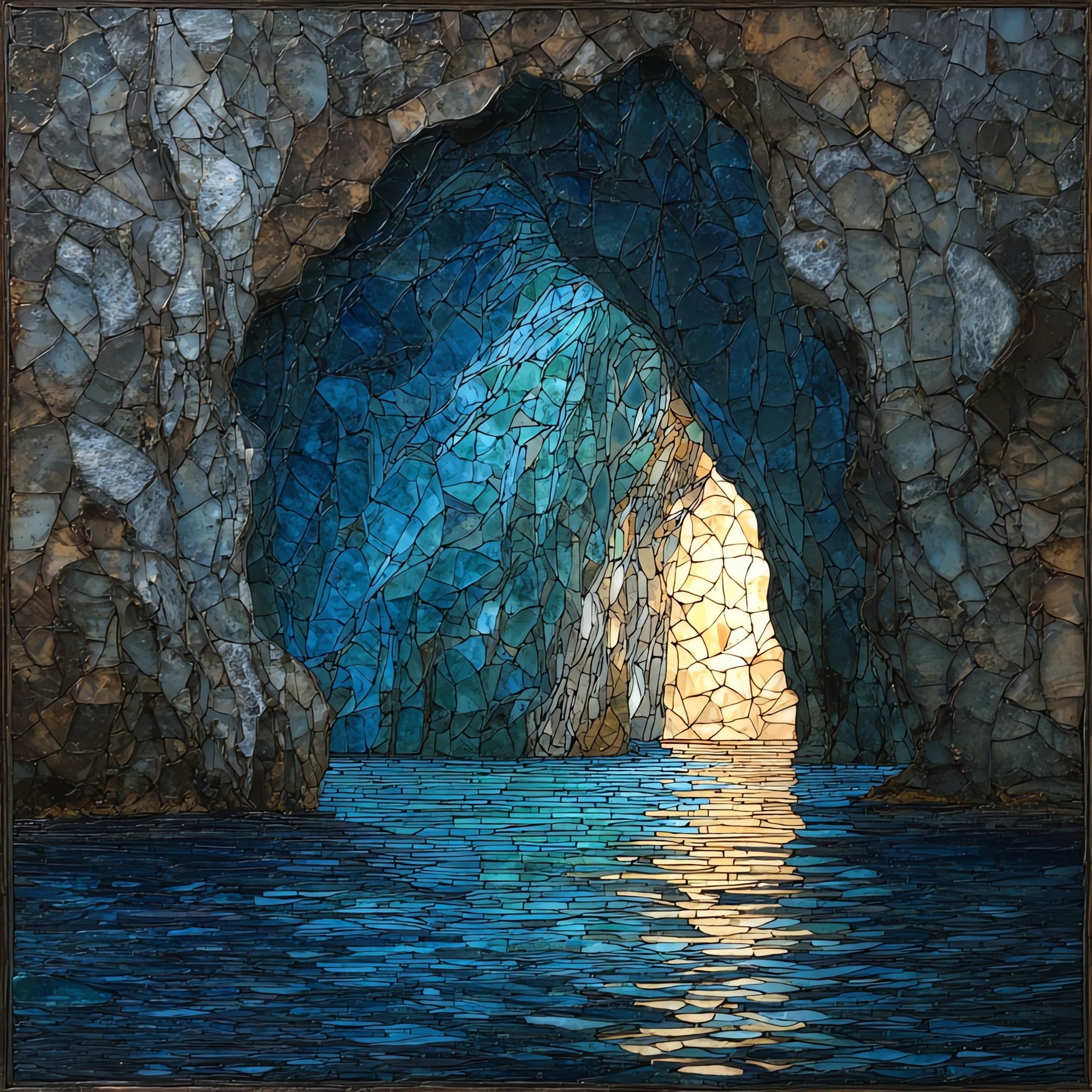 Blue Grotto Capri — ceramic art tile