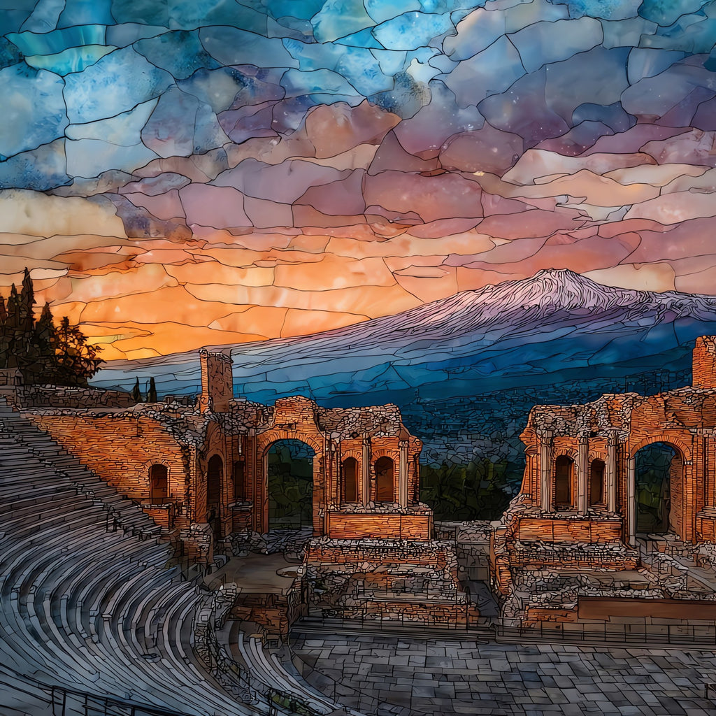 Taormina Greek Theatre — ceramic art tile