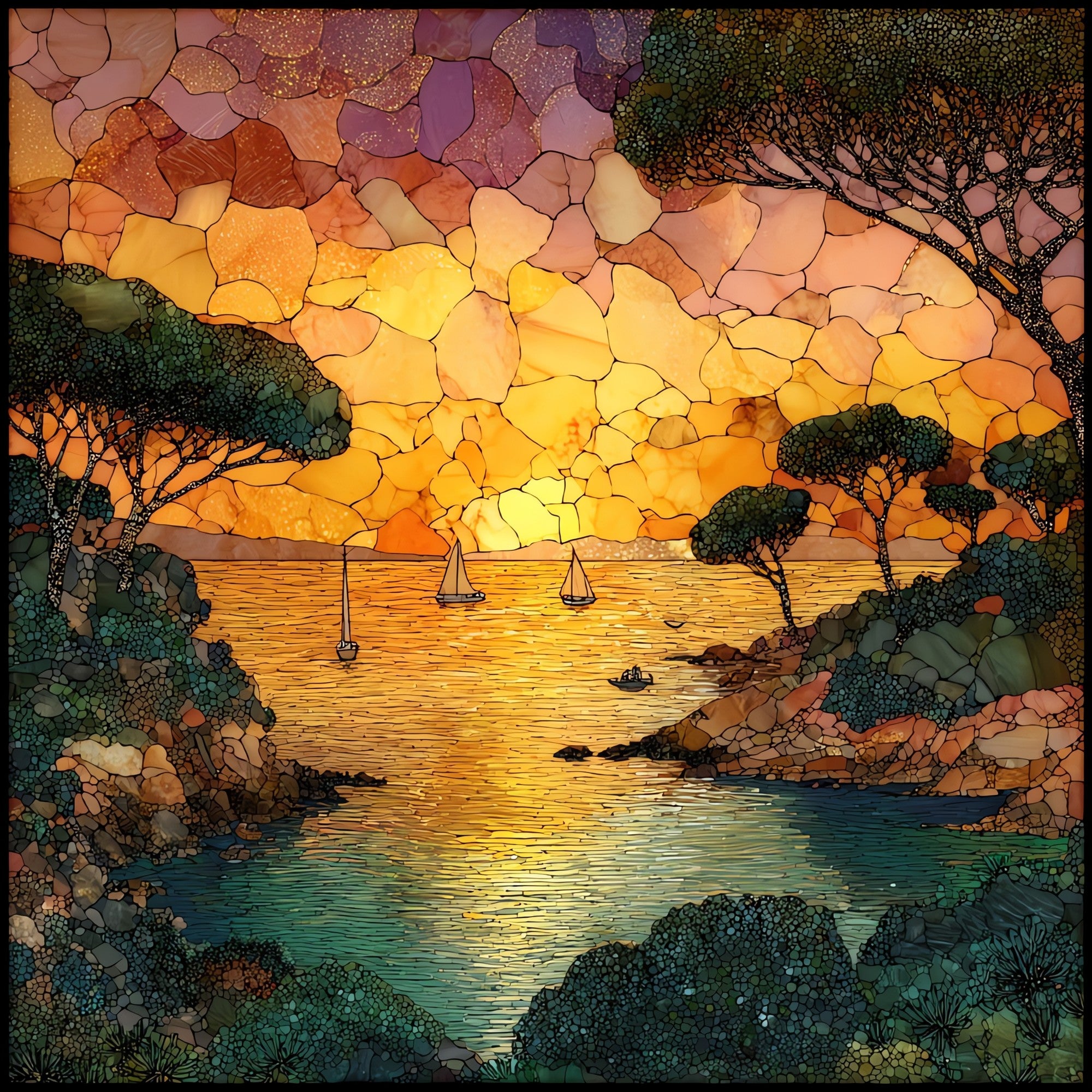 Porto Cervo — ceramic art tile