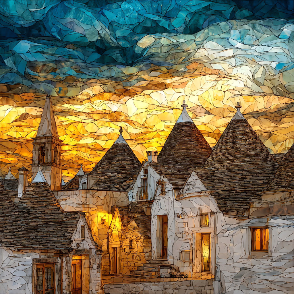 Alberobello Trulli — ceramic art tile