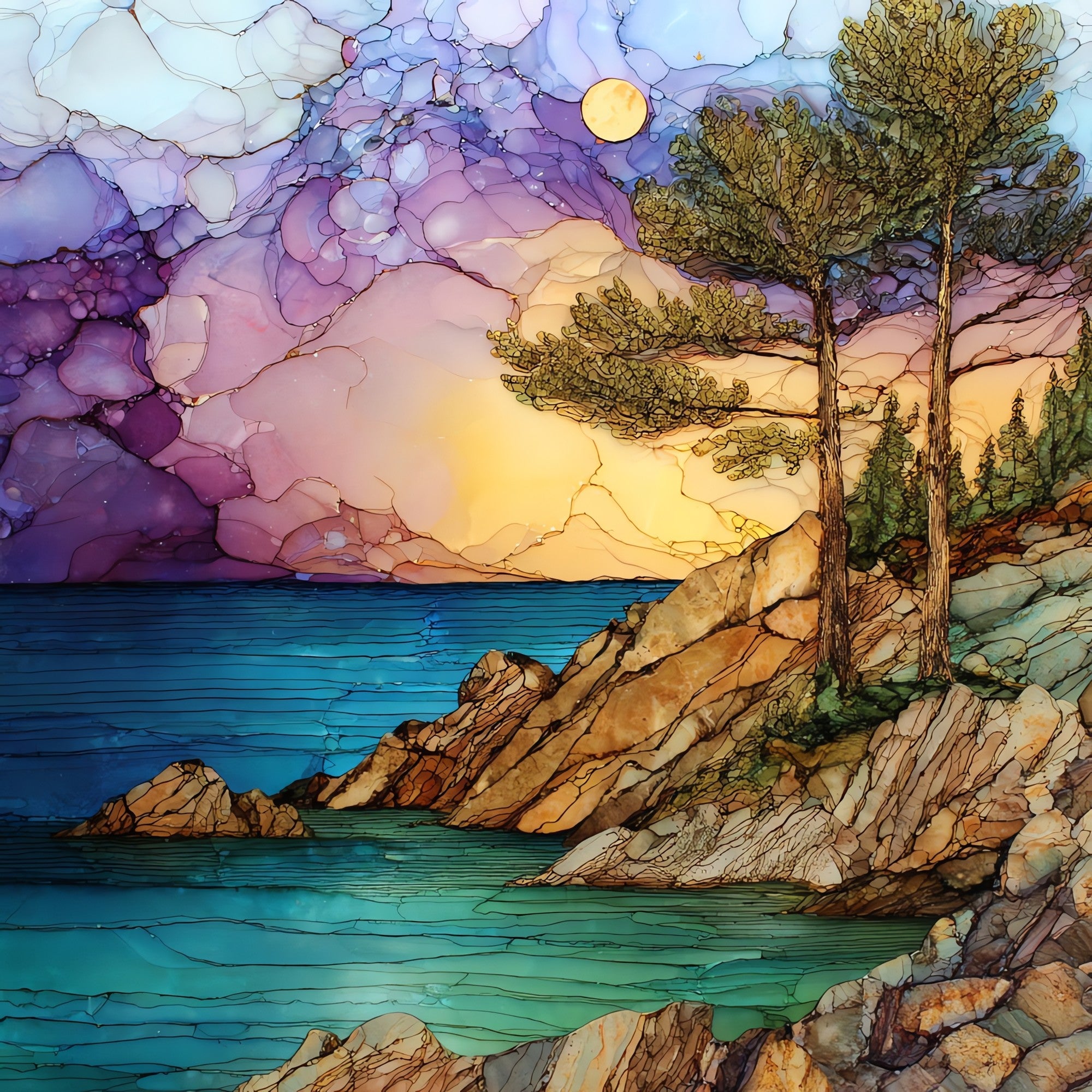 Gargano Coast — ceramic art tile