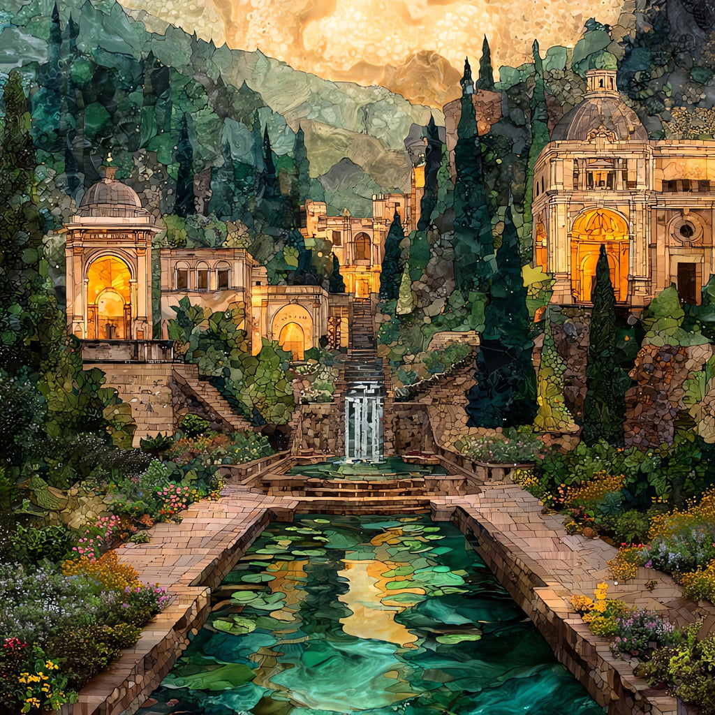 Villa d'Este Tivoli — ceramic art tile