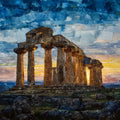 Greek Temples of Paestum — ceramic art tile