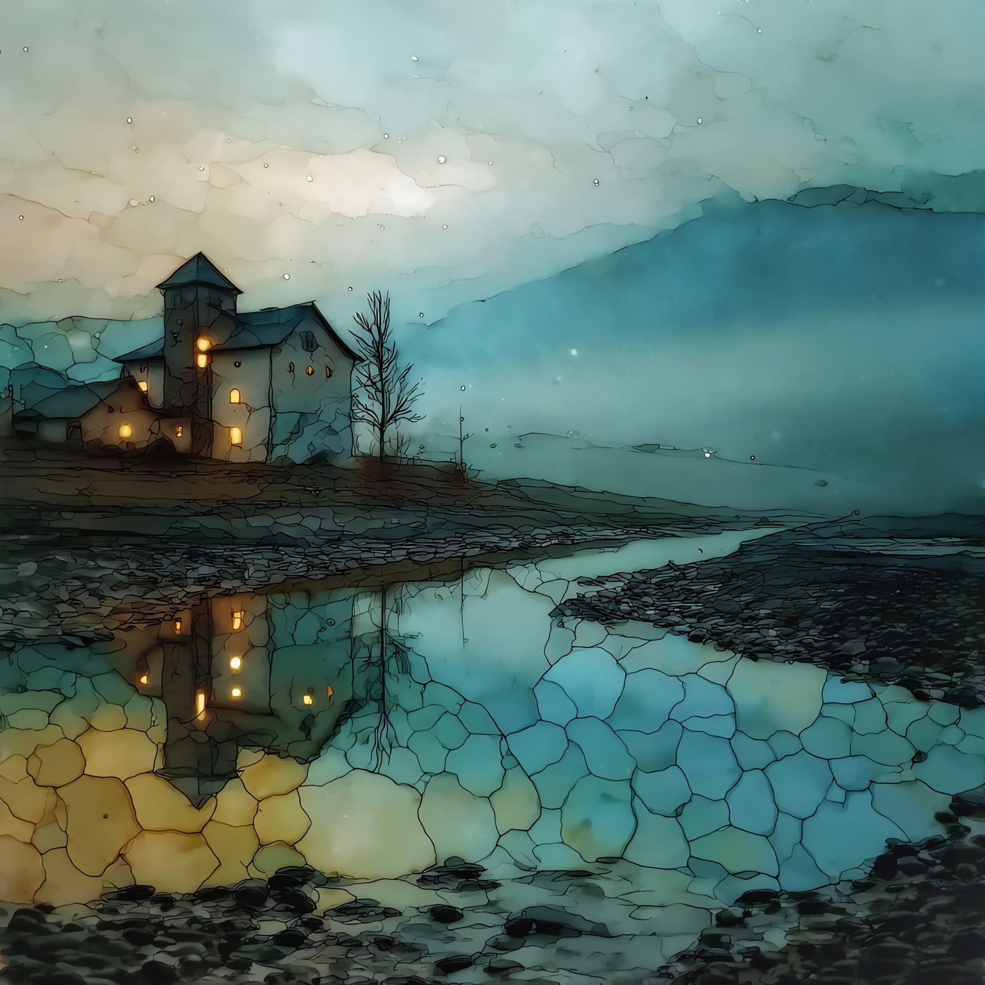 Po River — ceramic art tile
