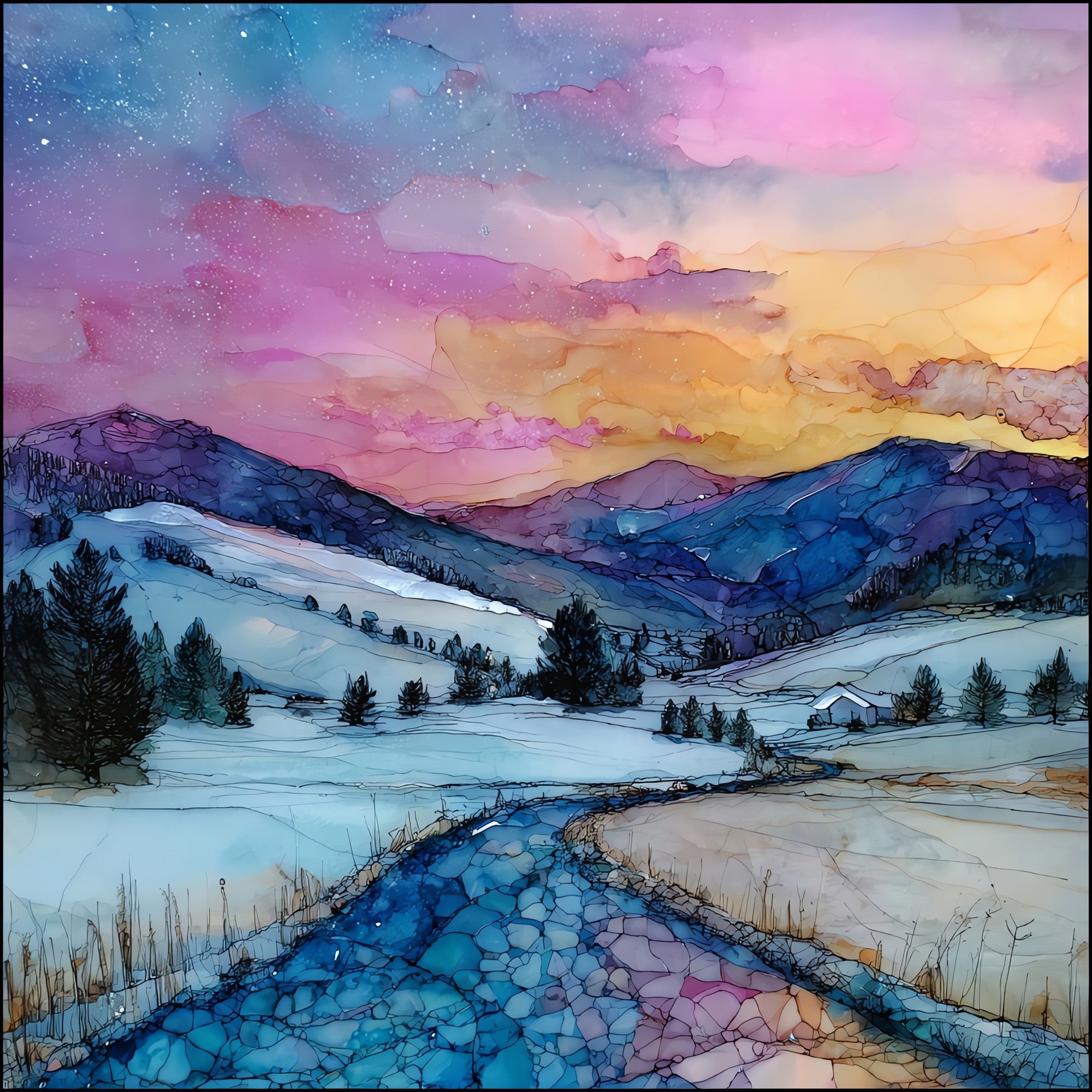 Tesero Cross-Country Trails — ceramic art tile
