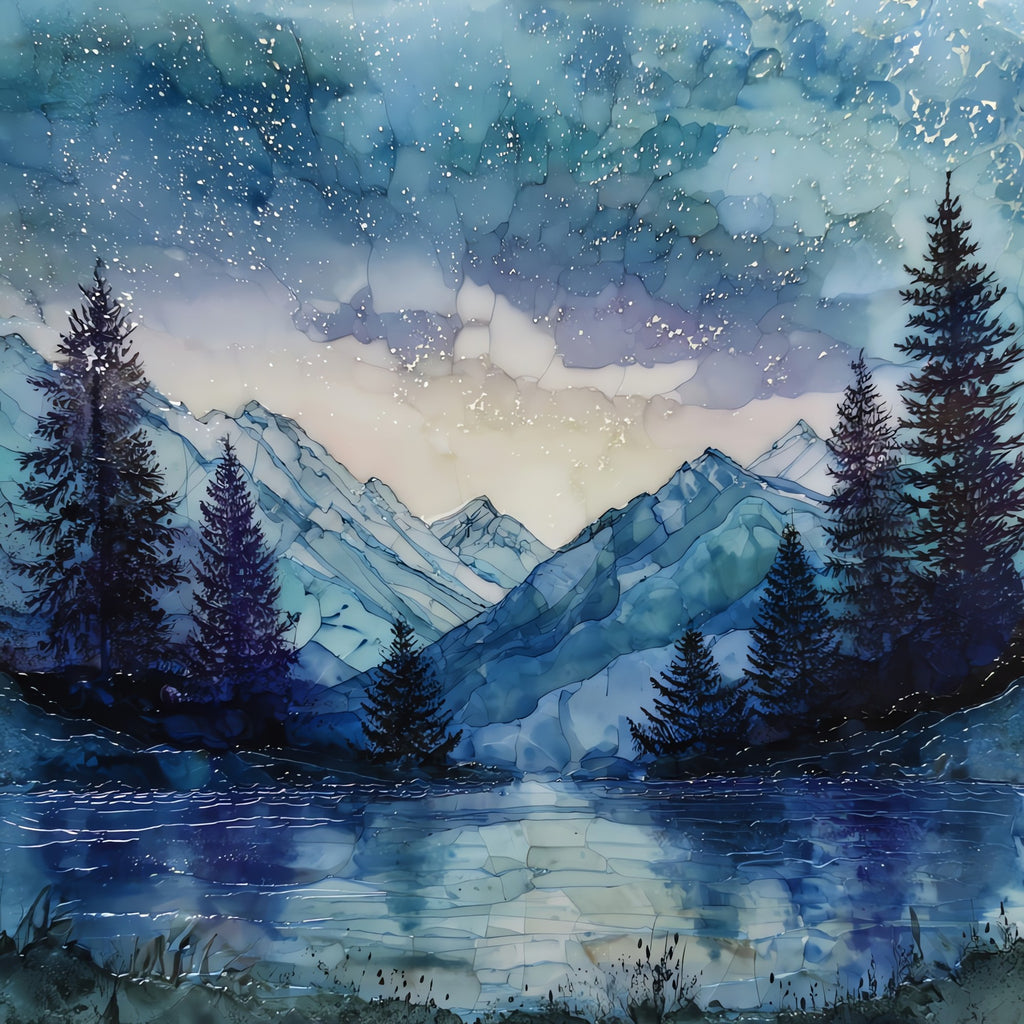 Lake Anterselva in Winter — ceramic art tile