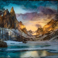 Lake Sorapis Frozen in Winter — ceramic art tile
