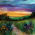 Tesero Cross-Country Meadow — ceramic art tile