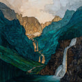 Vallesinella Waterfalls — ceramic art tile