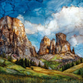Cinque Torri Summer — ceramic art tile