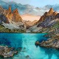 Lake Sorapis in Summer — ceramic art tile