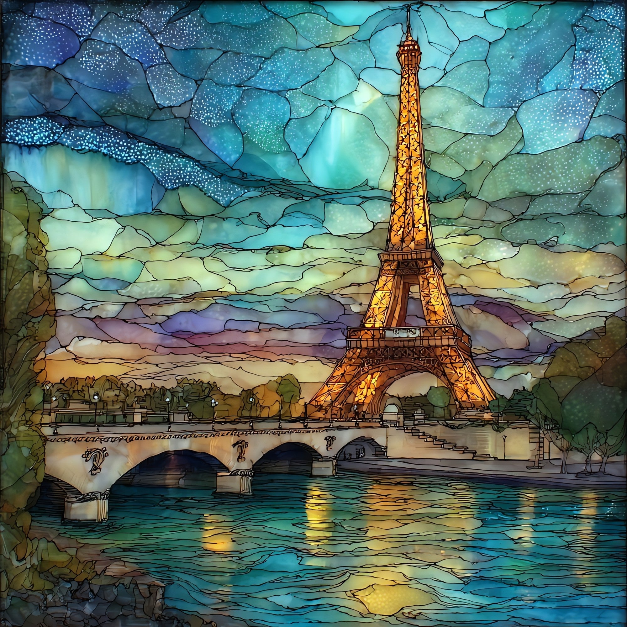 Eiffel Tower — ceramic art tile