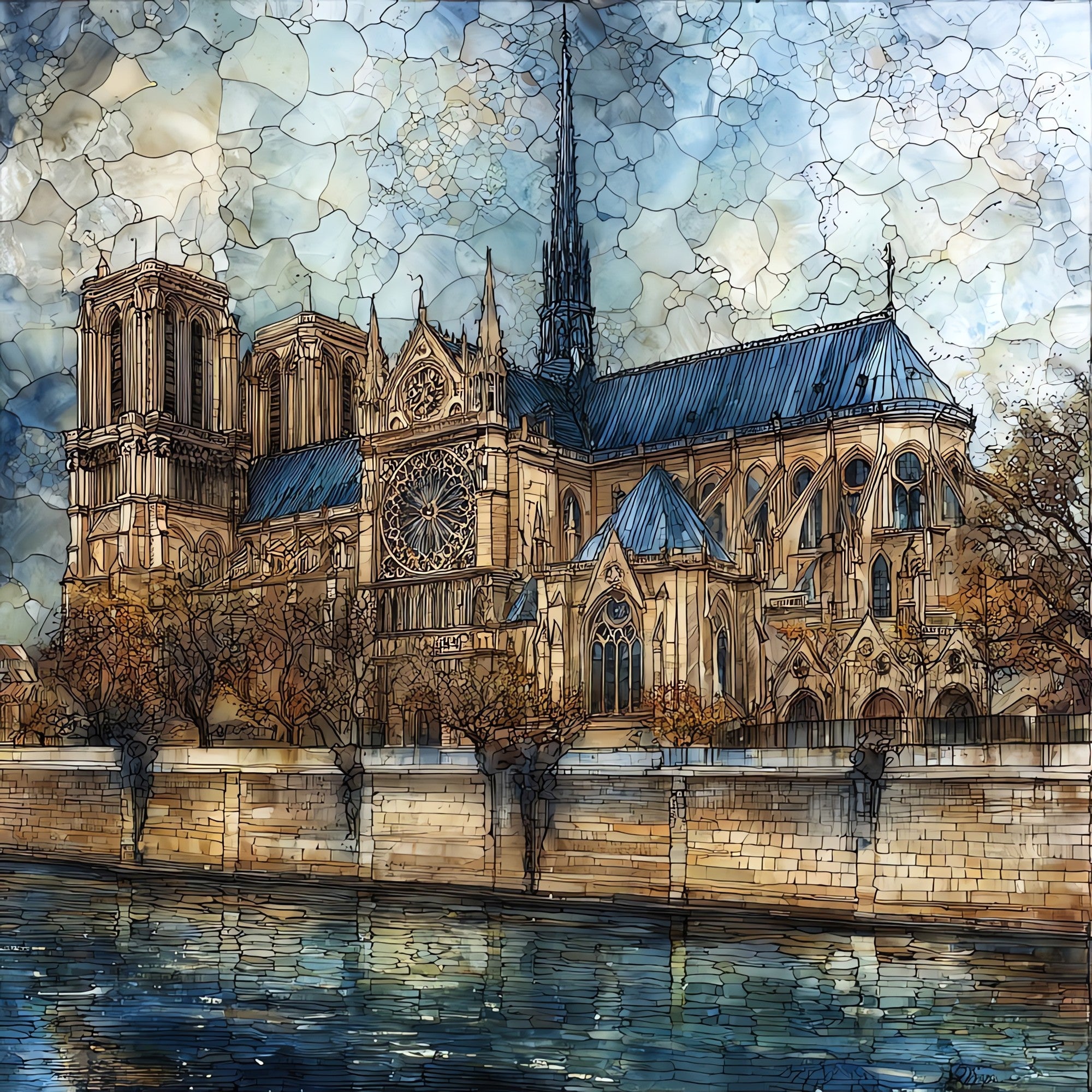 Notre-Dame de Paris — ceramic art tile