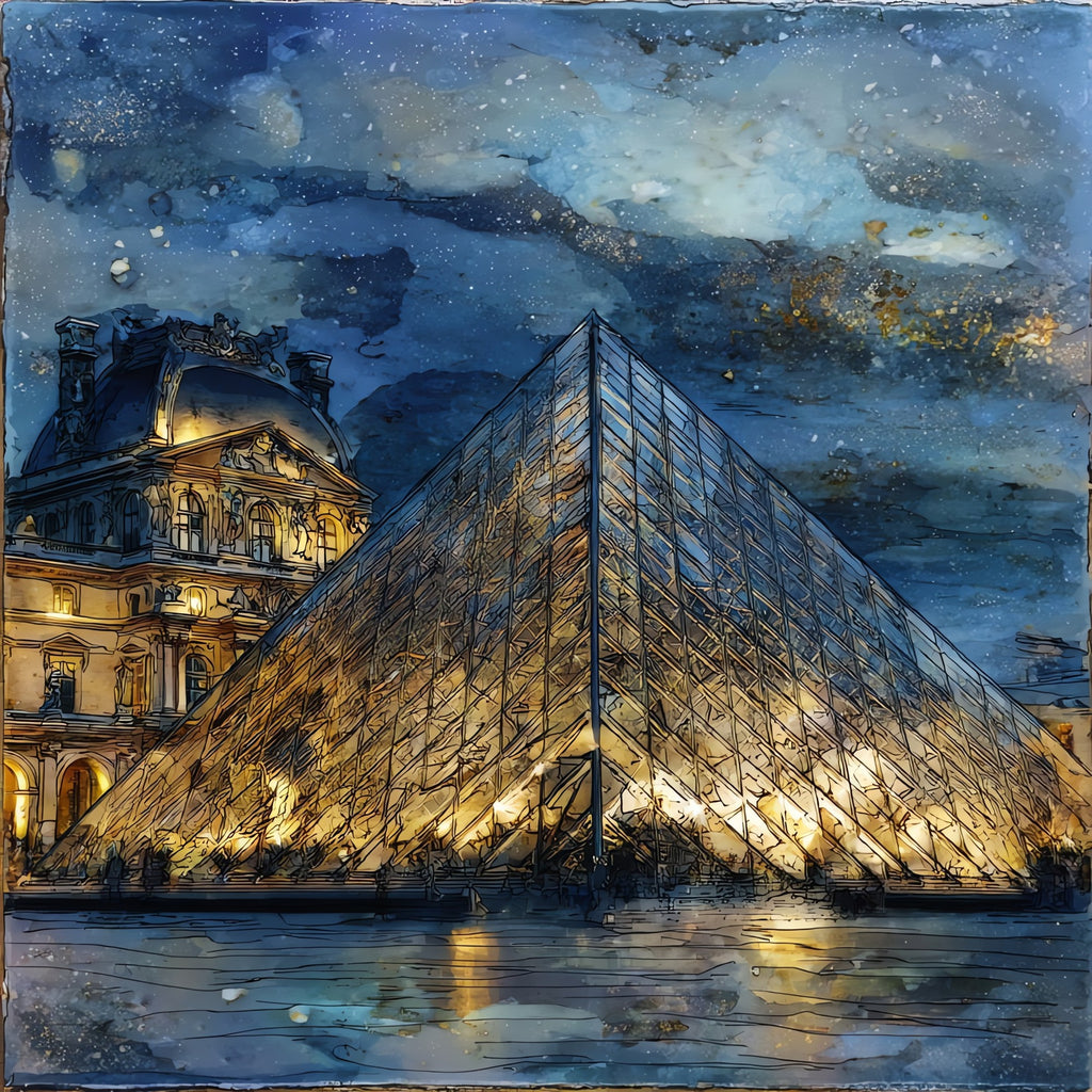 Louvre Pyramid — ceramic art tile