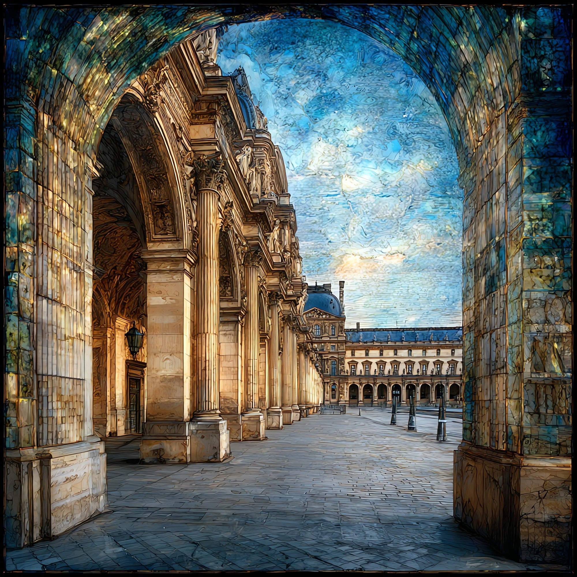 Louvre Colonnade — ceramic art tile
